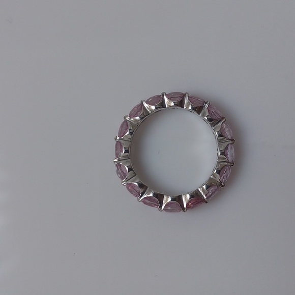 4.50 ct. t.w. Pink Topaz Eternity Band in Sterling Silver size 6 - Picture 3 of 4